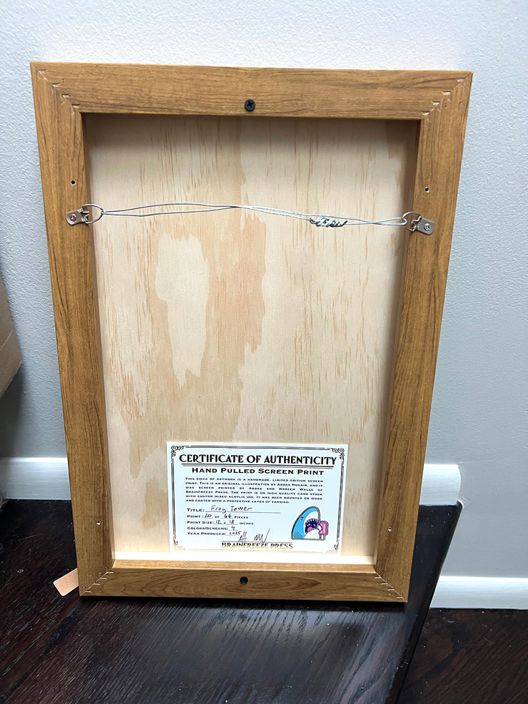 Framed Frog Tower - orange/peach/blue