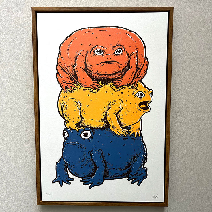 Framed Frog Tower - orange/peach/blue